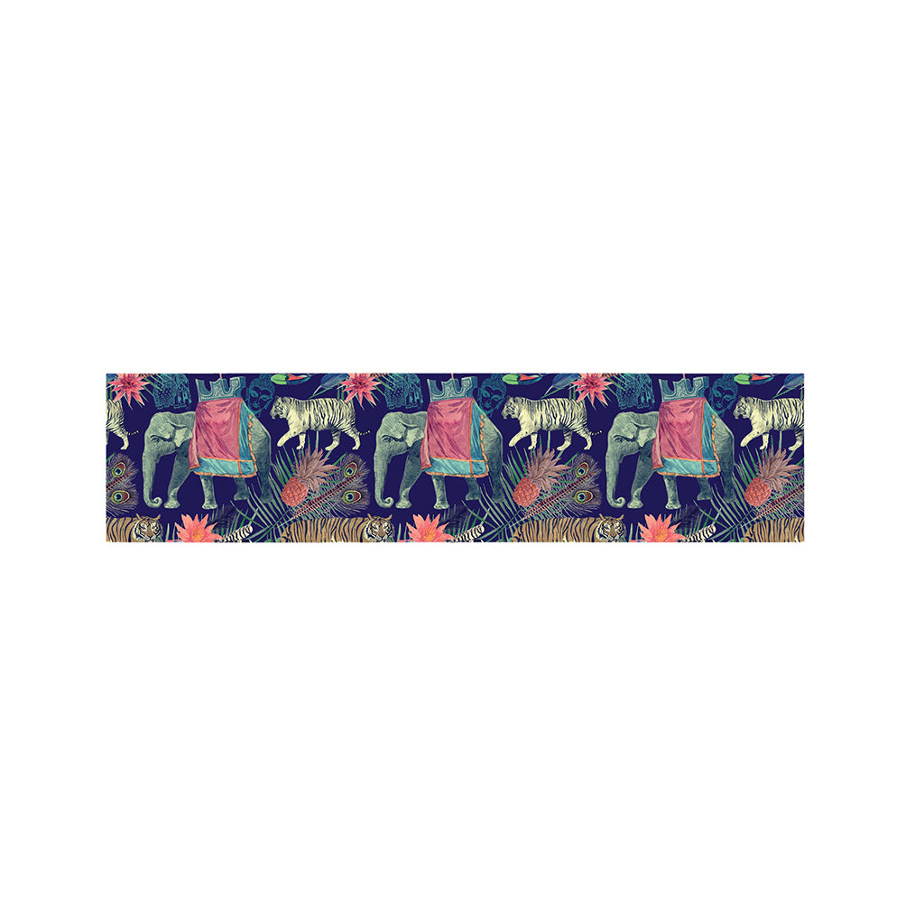 Asian Elephant And Tiger Print Bed Runner