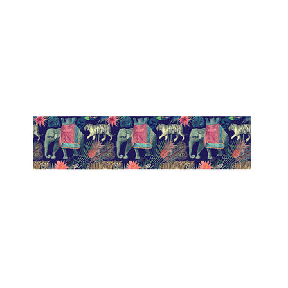 Asian Elephant And Tiger Print Bed Runner