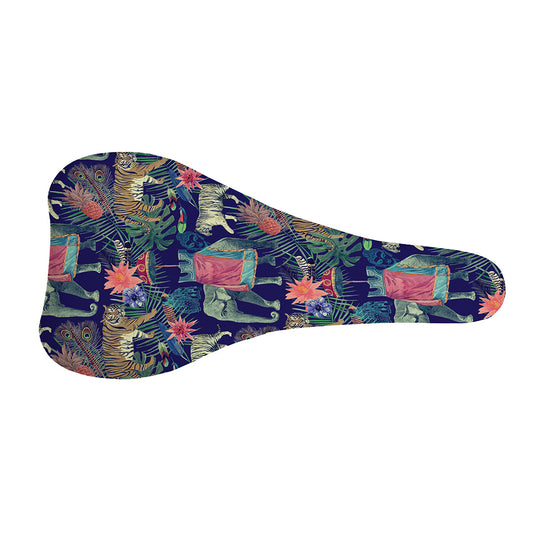 Asian Elephant And Tiger Print Bicycle Seat Cover