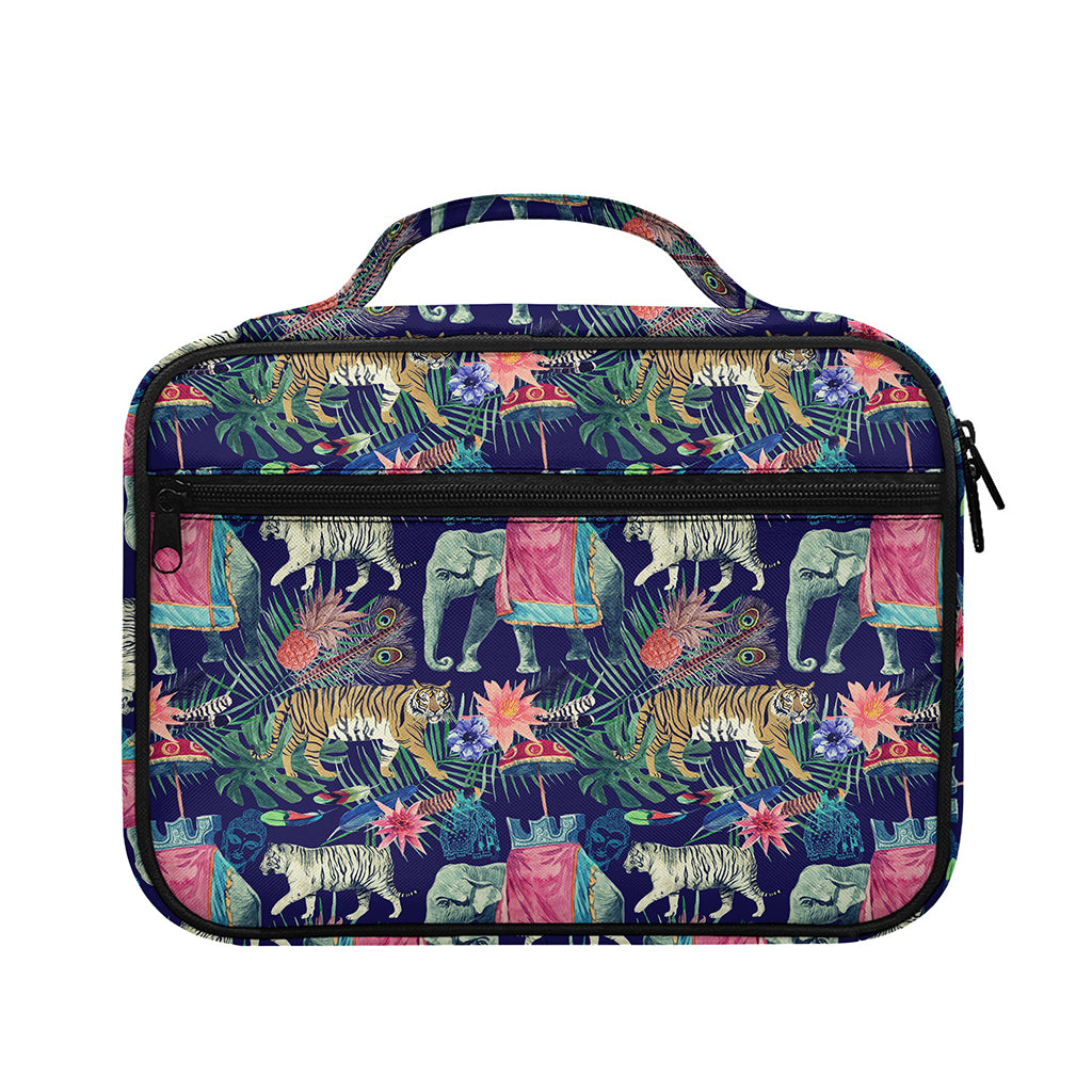 Asian Elephant And Tiger Print Briefcase Bible Bag