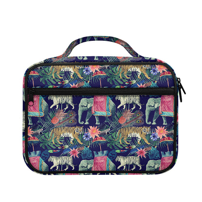 Asian Elephant And Tiger Print Briefcase Bible Bag