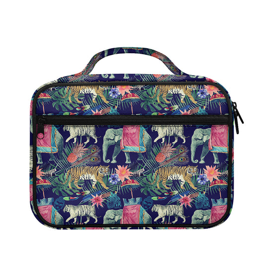 Asian Elephant And Tiger Print Briefcase Bible Bag