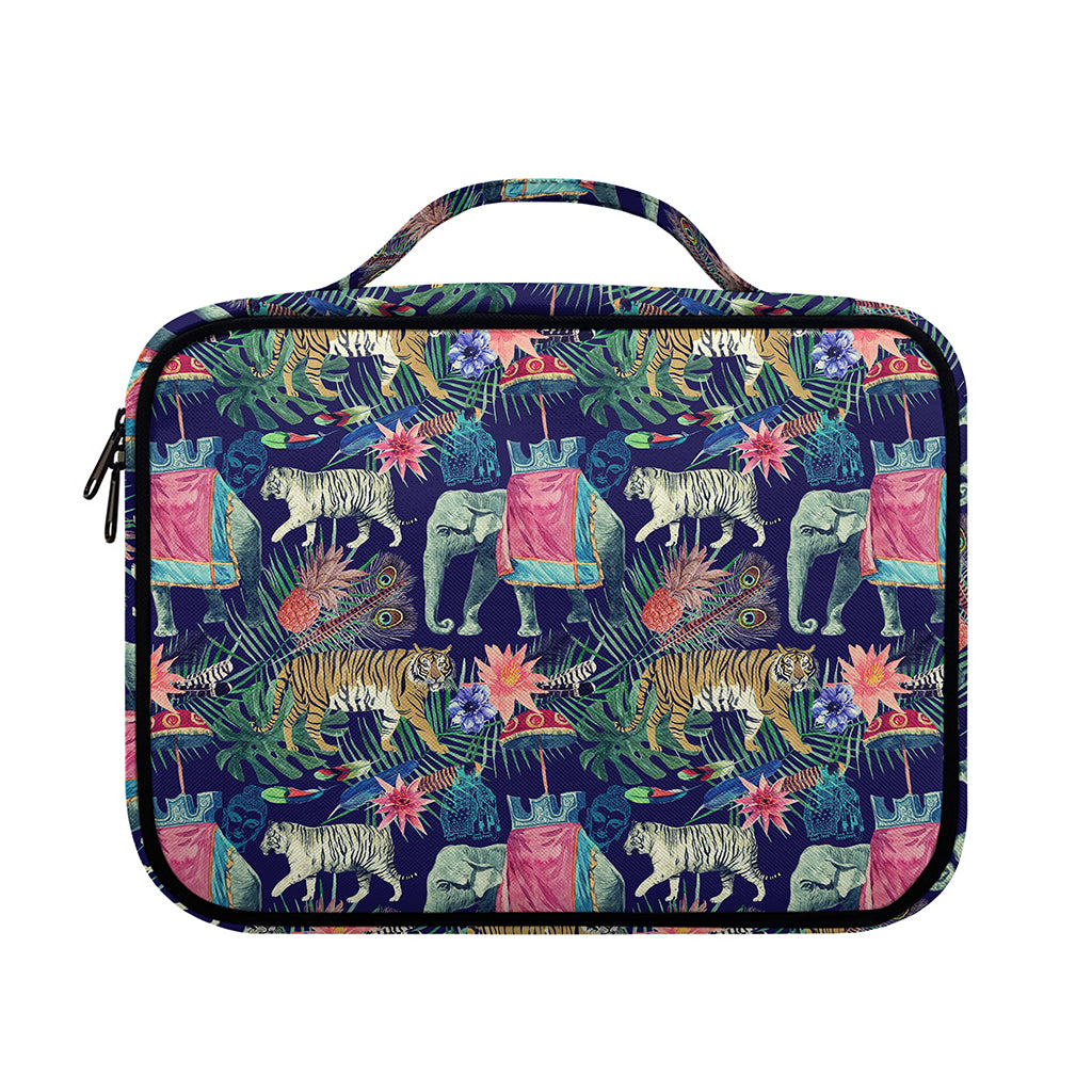 Asian Elephant And Tiger Print Briefcase Bible Bag