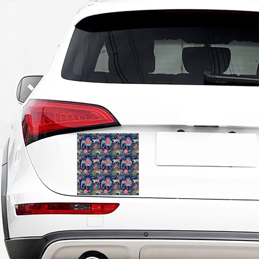Asian Elephant And Tiger Print Car Sticker