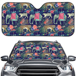 Asian Elephant And Tiger Print Car Windshield Sun Shade