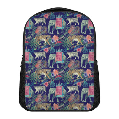 Asian Elephant And Tiger Print Casual Backpack