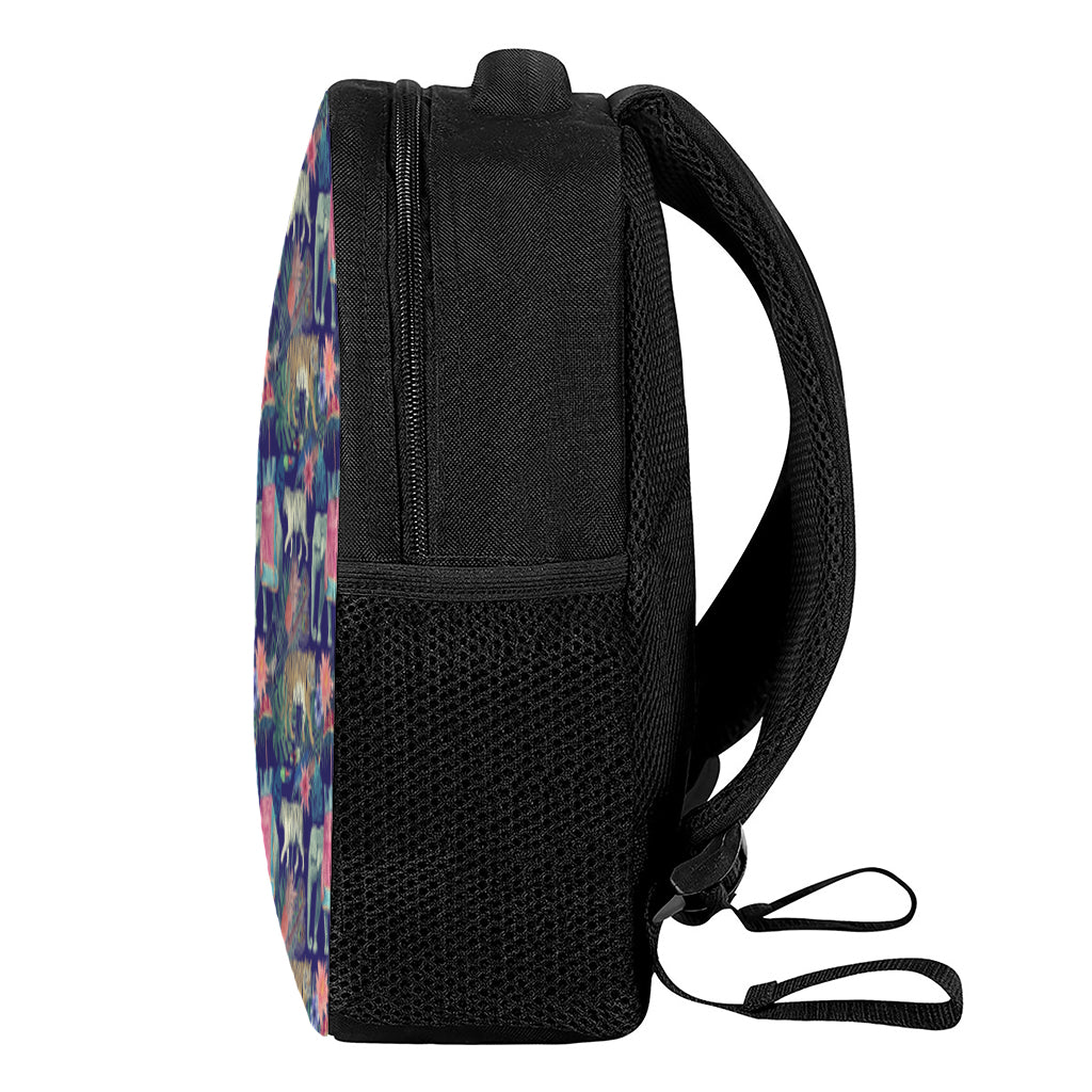 Asian Elephant And Tiger Print Casual Backpack