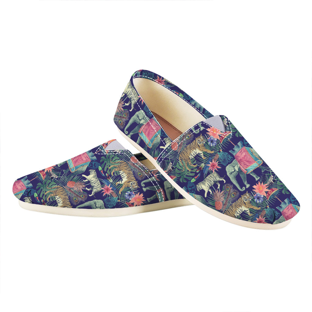 Asian Elephant And Tiger Print Casual Shoes