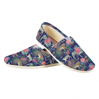 Asian Elephant And Tiger Print Casual Shoes