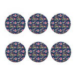 Asian Elephant And Tiger Print Coaster Set