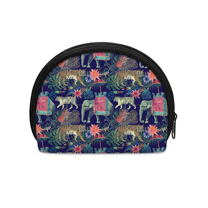 Asian Elephant And Tiger Print Coin Purse