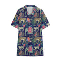 Asian Elephant And Tiger Print Cotton Hawaiian Shirt