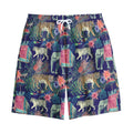 Asian Elephant And Tiger Print Cotton Shorts