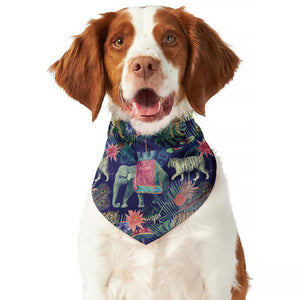 Asian Elephant And Tiger Print Dog Bandana