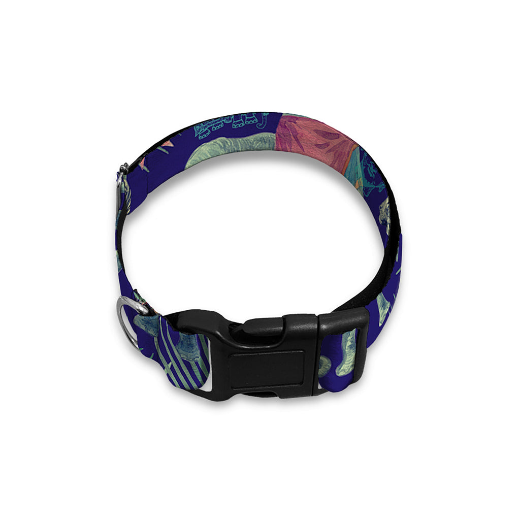 Asian Elephant And Tiger Print Dog Collar