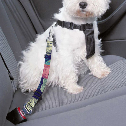 Asian Elephant And Tiger Print Dog Seat Belt
