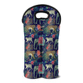 Asian Elephant And Tiger Print Double Neoprene Wine Tote