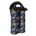Asian Elephant And Tiger Print Double Neoprene Wine Tote