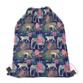 Asian Elephant And Tiger Print Drawstring Bag