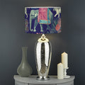 Asian Elephant And Tiger Print Drum Lamp Shade
