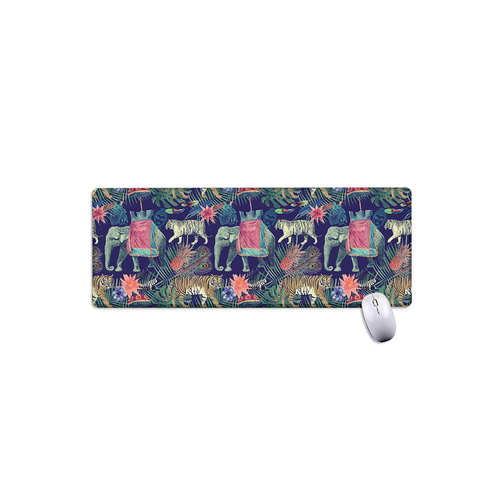Asian Elephant And Tiger Print Extended Mouse Pad