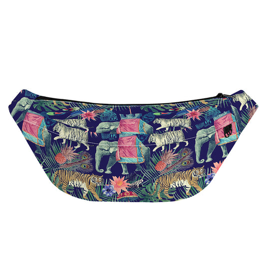 Asian Elephant And Tiger Print Fanny Pack