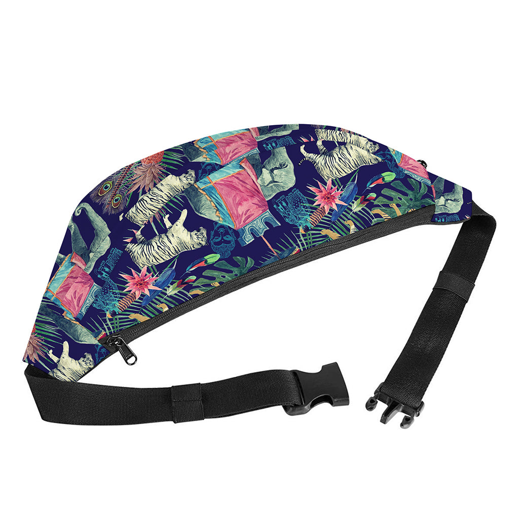 Asian Elephant And Tiger Print Fanny Pack