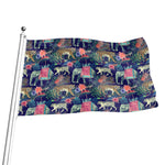 Asian Elephant And Tiger Print Flag