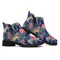 Asian Elephant And Tiger Print Flat Ankle Boots