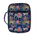 Asian Elephant And Tiger Print Front Pocket Bible Bag