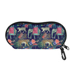 Asian Elephant And Tiger Print Glasses Case