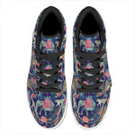 Asian Elephant And Tiger Print High Top Leather Sneakers