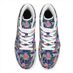 Asian Elephant And Tiger Print High Top Leather Sneakers