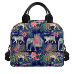 Asian Elephant And Tiger Print Insulated Lunch Bag