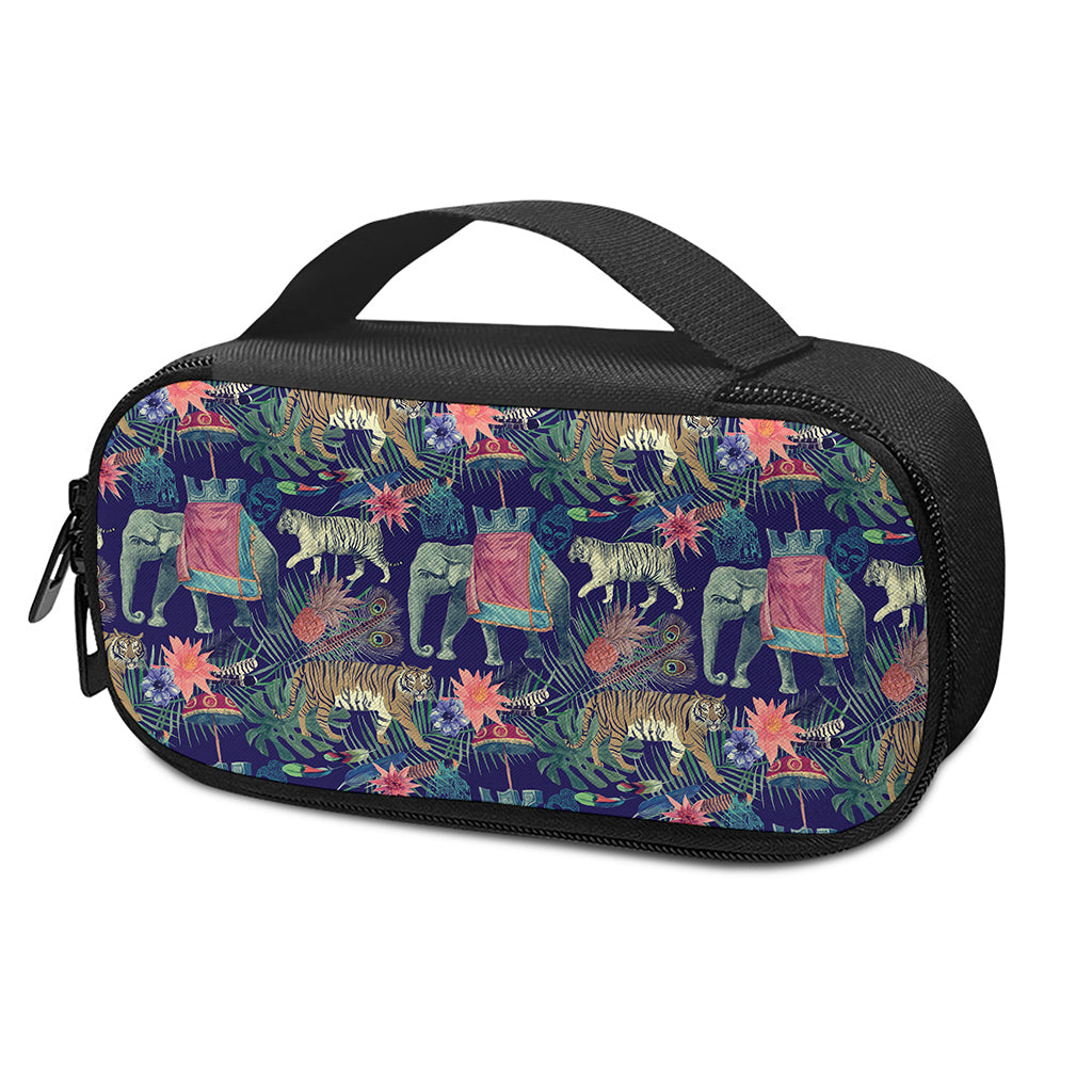 Asian Elephant And Tiger Print Insulin Cooler Travel Case