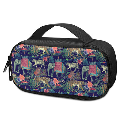 Asian Elephant And Tiger Print Insulin Cooler Travel Case