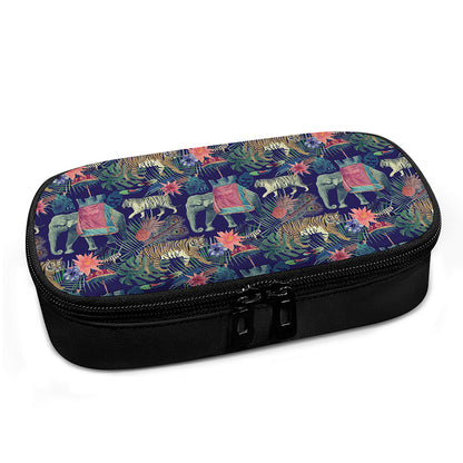 Asian Elephant And Tiger Print Insulin Cooler Travel Case