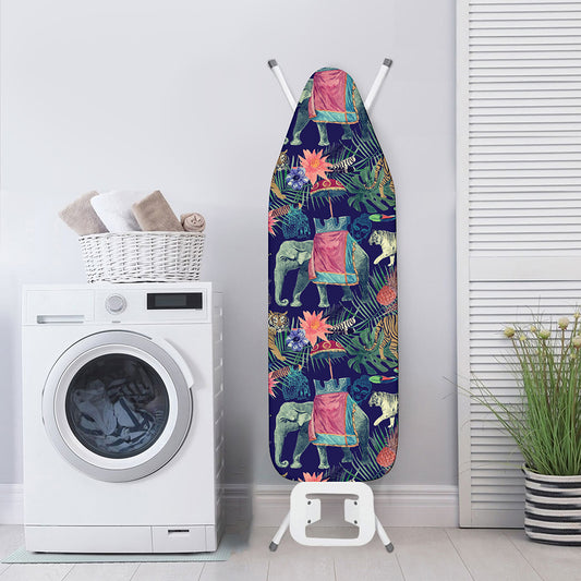 Asian Elephant And Tiger Print Ironing Board Cover