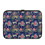 Asian Elephant And Tiger Print Laptop Sleeve