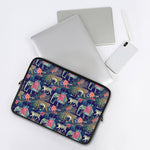 Asian Elephant And Tiger Print Laptop Sleeve