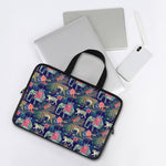 Asian Elephant And Tiger Print Laptop Sleeve With Handle