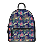 Asian Elephant And Tiger Print Leather Backpack