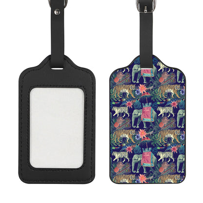 Asian Elephant And Tiger Print Luggage Tag