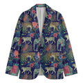 Asian Elephant And Tiger Print Men's Blazer