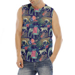 Asian Elephant And Tiger Print Men's Fitness Tank Top