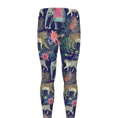 Asian Elephant And Tiger Print Men's leggings