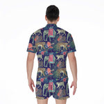 Asian Elephant And Tiger Print Men's Rompers