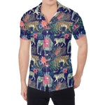 Asian Elephant And Tiger Print Men's Shirt