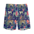 Asian Elephant And Tiger Print Men's Athletic Shorts