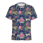 Asian Elephant And Tiger Print Men's Sports T-Shirt